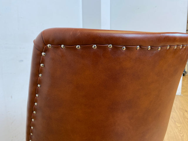 WMK I Versand I Kultiger und sehr gut erhaltener Mid-Century DDR Cocktailsessel mit braunem Kunstlederbezug