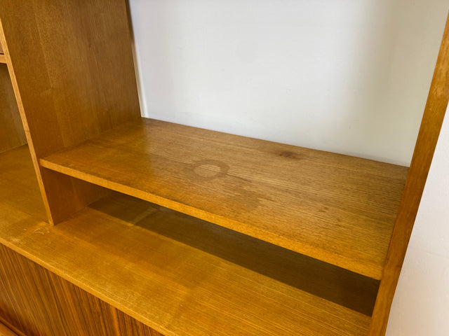 WMK # Stilvolles, minimalistisches Mid-Century Highboard mit verspiegelter Bar & Schiebetüren # Wohnzimmerschrank Sideboard Schrankwand Barschrank Regal Bücherregal Bücherschrank Kommode Vintage 60er
