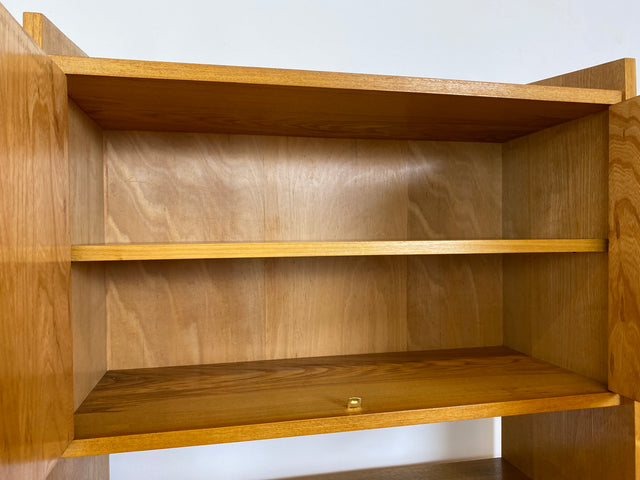 WMK # Stilvolles, minimalistisches Mid-Century Highboard mit verspiegelter Bar & Schiebetüren # Wohnzimmerschrank Sideboard Schrankwand Barschrank Regal Bücherregal Bücherschrank Kommode Vintage 60er