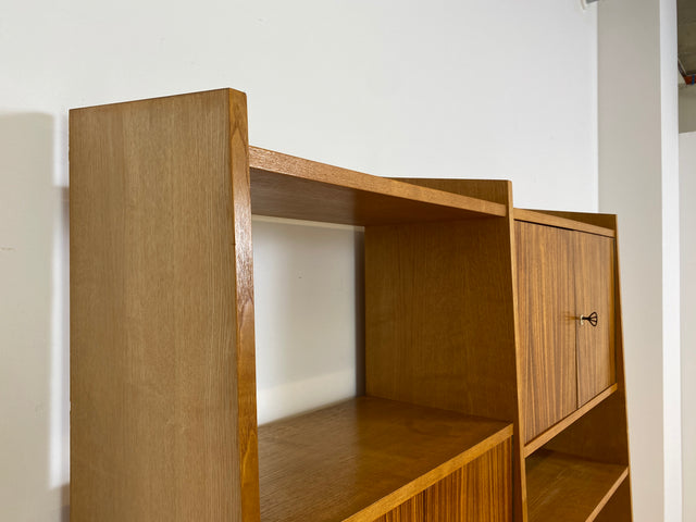WMK # Stilvolles, minimalistisches Mid-Century Highboard mit verspiegelter Bar & Schiebetüren # Wohnzimmerschrank Sideboard Schrankwand Barschrank Regal Bücherregal Bücherschrank Kommode Vintage 60er