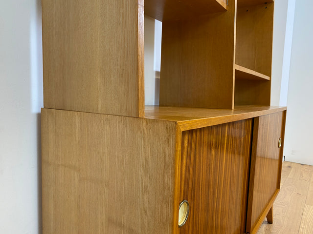WMK # Stilvolles, minimalistisches Mid-Century Highboard mit verspiegelter Bar & Schiebetüren # Wohnzimmerschrank Sideboard Schrankwand Barschrank Regal Bücherregal Bücherschrank Kommode Vintage 60er