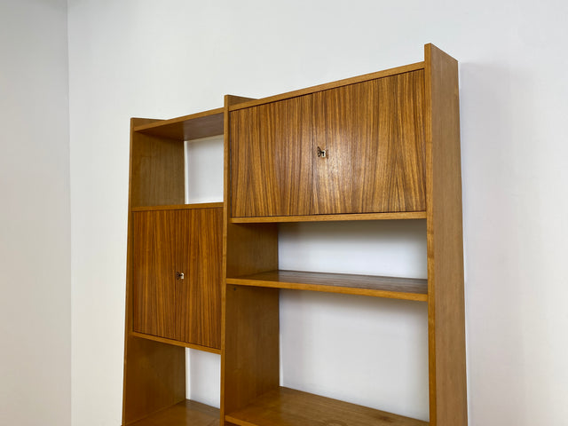 WMK # Stilvolles, minimalistisches Mid-Century Highboard mit verspiegelter Bar & Schiebetüren # Wohnzimmerschrank Sideboard Schrankwand Barschrank Regal Bücherregal Bücherschrank Kommode Vintage 60er