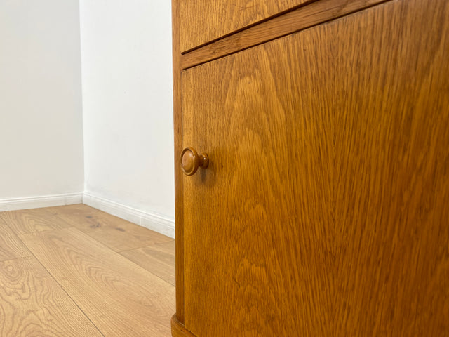 WMK # Hübscher und sehr gut erhaltener Mid-Century Nachttisch aus 1964 in Eichenholz mit Schublade und großem Fach # Nachtschrank Nachtschränkchen Nachtkommode Kommode Bedside Table Vintage 50er 60er