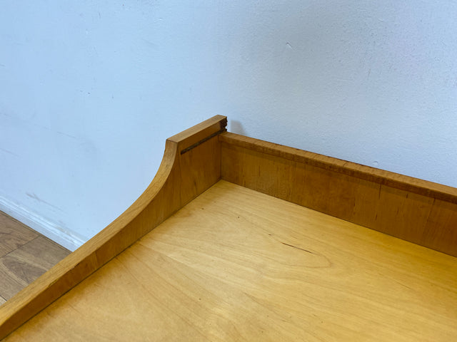 WMK # 1/2 Schöner & gut erhaltener Mid-Century Nachttisch mit Schubladen & schwarzen Hairpin Metallfüßen # Nachtschrank Nachtkommode Nachtschränkchen Bedside Table Kommode Vintage DDR 50er 60er Berlin