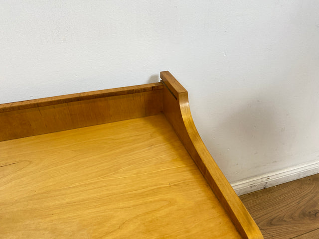 WMK # 1/2 Schöner & gut erhaltener Mid-Century Nachttisch mit Schubladen & schwarzen Hairpin Metallfüßen # Nachtschrank Nachtkommode Nachtschränkchen Bedside Table Kommode Vintage DDR 50er 60er Berlin