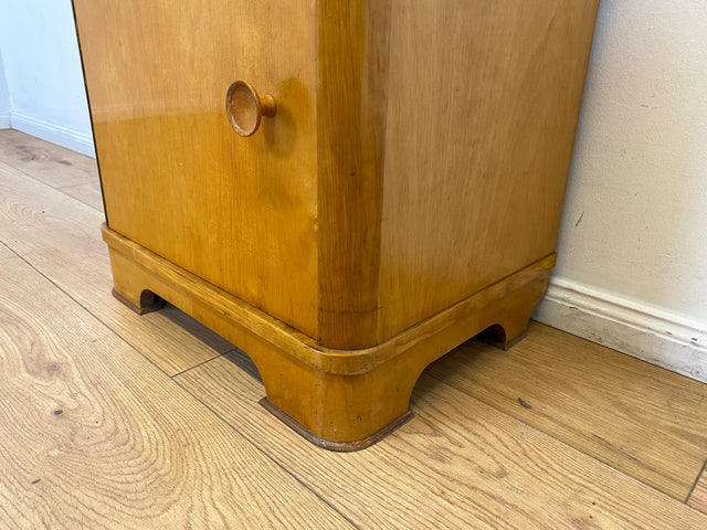 WMK I Hübscher Mid-Century Nachttisch aus vollem Holz mit Schublade und Holzgriffen I Nachtschank Nachtschränkchen Nachtkommode Kommode Night Stand Art Deco Vintage 50er 60er Berlin Göttingen Erfurt