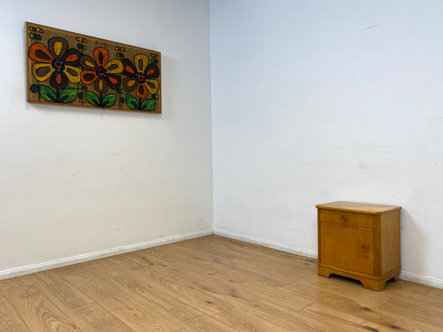 WMK I Hübscher Mid-Century Nachttisch aus vollem Holz mit Schublade und Holzgriffen I Nachtschank Nachtschränkchen Nachtkommode Kommode Night Stand Art Deco Vintage 50er 60er Berlin Göttingen Erfurt