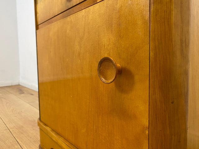 WMK I Hübscher Mid-Century Nachttisch aus vollem Holz mit Schublade und Holzgriffen I Nachtschank Nachtschränkchen Nachtkommode Kommode Night Stand Art Deco Vintage 50er 60er Berlin Göttingen Erfurt