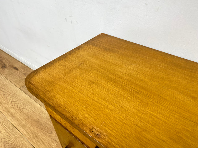 WMK 1/2 Schöner Mid-Century Nachttisch aus vollem Holz mit Schublade und Messinggriffen I Nachtschank Nachtschränkchen Nachtkommode Kommode Night Stand Art Deco Vintage 50er 60er Berlin Bochum Halle
