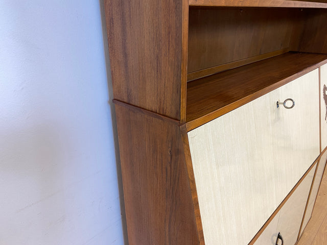 WMK I Einzigartiger und gut erhaltener Mid-Century Schreibschrank mit Regal I Sekretär Schreibkommode Schreibtisch Bücherschrank Bücherregal Flurkommode Vintage Retro 60er 70er Berlin Bonn NRW Bayern