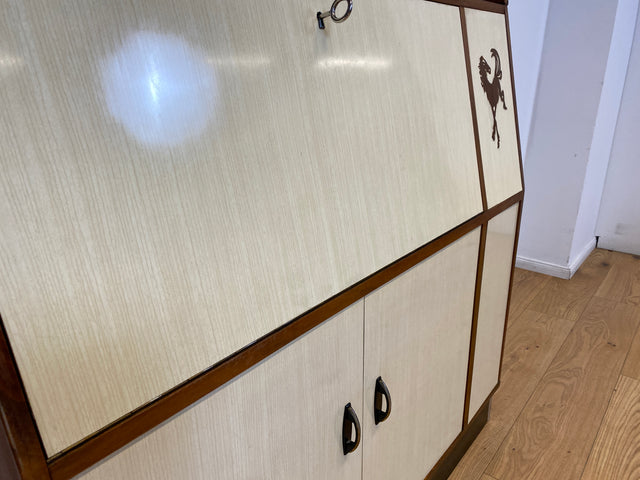 WMK I Einzigartiger und gut erhaltener Mid-Century Schreibschrank mit Regal I Sekretär Schreibkommode Schreibtisch Bücherschrank Bücherregal Flurkommode Vintage Retro 60er 70er Berlin Bonn NRW Bayern