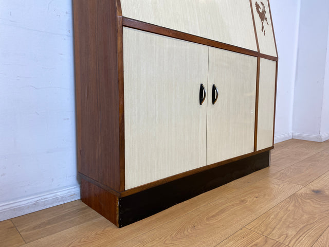 WMK I Einzigartiger und gut erhaltener Mid-Century Schreibschrank mit Regal I Sekretär Schreibkommode Schreibtisch Bücherschrank Bücherregal Flurkommode Vintage Retro 60er 70er Berlin Bonn NRW Bayern