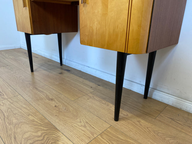 WMK Formschöner kleiner Mid-Century Schreibtisch Modell Dominia von VEB Heidenau mit Schubladen # Desk Arbeitstisch Sekretär Schminktisch Frisiertisch Kinderschreibtisch 50er 60er Rockabilly Vintage