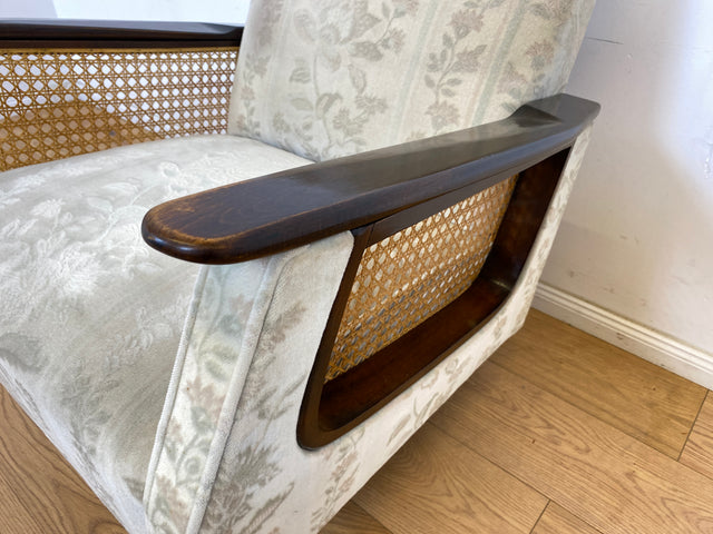 WMK  Eleganter und sehr gut erhaltener Mid-Century Sessel mit bequemen Federkernsitz & Wiener Geflecht # Clubsessel Lesesessel Armlehnensessel Sitzgruppe Sitzgarnitur Art Deco 50er 60er Vintage
