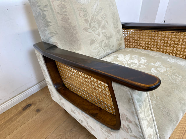 WMK  Eleganter und sehr gut erhaltener Mid-Century Sessel mit bequemen Federkernsitz & Wiener Geflecht # Clubsessel Lesesessel Armlehnensessel Sitzgruppe Sitzgarnitur Art Deco 50er 60er Vintage