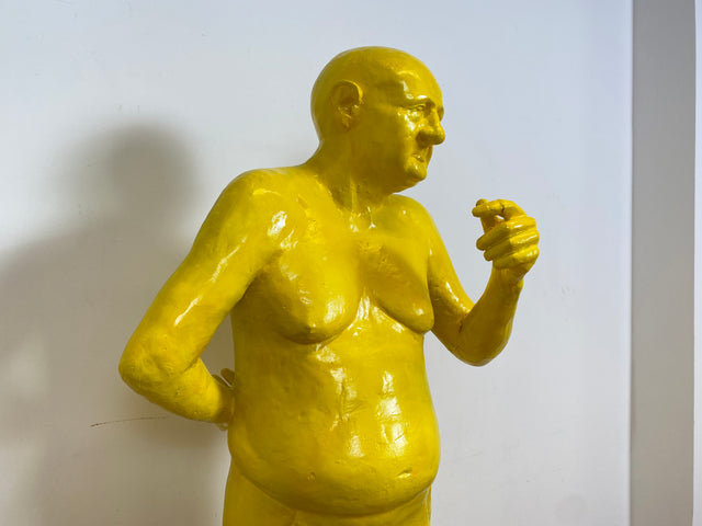 WMK Art # 1/2 Moderne Gipskunst in Lebensgröße - 2 ausdrucksstarke Skulpturen mit Charakter zwischen Pop und Nachdenklichkeit # Statuen Gibsfigur Kunstobjekt Kunstwerk Kunst Loft Dekoration Menschen