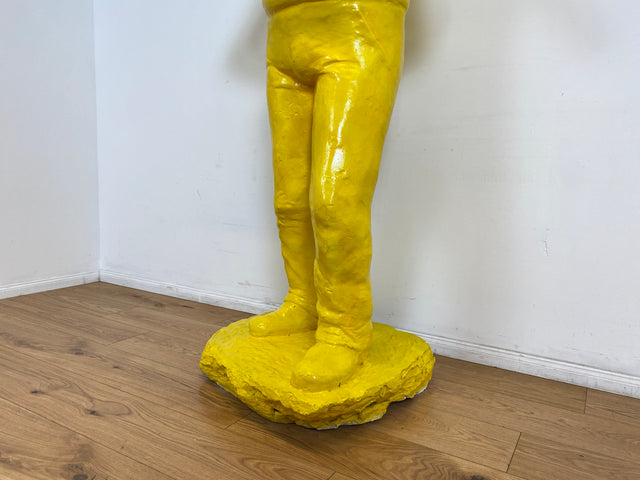 WMK Art # 1/2 Moderne Gipskunst in Lebensgröße - 2 ausdrucksstarke Skulpturen mit Charakter zwischen Pop und Nachdenklichkeit # Statuen Gibsfigur Kunstobjekt Kunstwerk Kunst Loft Dekoration Menschen