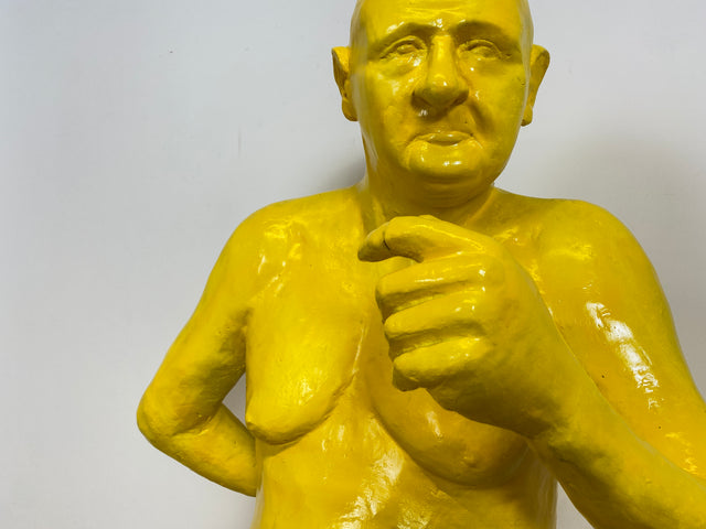WMK Art # 1/2 Moderne Gipskunst in Lebensgröße - 2 ausdrucksstarke Skulpturen mit Charakter zwischen Pop und Nachdenklichkeit # Statuen Gibsfigur Kunstobjekt Kunstwerk Kunst Loft Dekoration Menschen