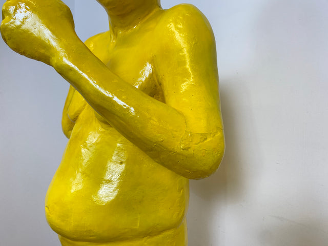 WMK Art # 1/2 Moderne Gipskunst in Lebensgröße - 2 ausdrucksstarke Skulpturen mit Charakter zwischen Pop und Nachdenklichkeit # Statuen Gibsfigur Kunstobjekt Kunstwerk Kunst Loft Dekoration Menschen