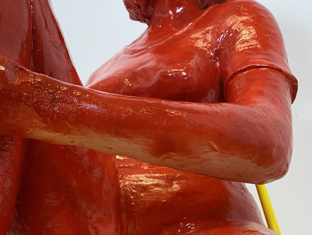 WMK Art # 1/2 Moderne Gipskunst in Lebensgröße - 2 ausdrucksstarke Skulpturen mit Charakter zwischen Pop und Nachdenklichkeit # Statuen Gibsfigur Kunstobjekt Kunstwerk Kunst Loft Dekoration Menschen