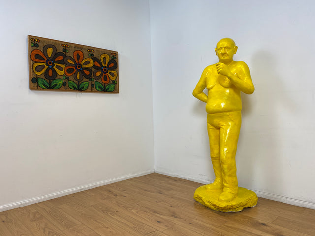 WMK Art # 1/2 Moderne Gipskunst in Lebensgröße - 2 ausdrucksstarke Skulpturen mit Charakter zwischen Pop und Nachdenklichkeit # Statuen Gibsfigur Kunstobjekt Kunstwerk Kunst Loft Dekoration Menschen
