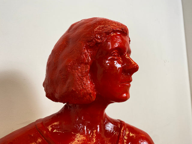 WMK Art # 1/2 Moderne Gipskunst in Lebensgröße - 2 ausdrucksstarke Skulpturen mit Charakter zwischen Pop und Nachdenklichkeit # Statuen Gibsfigur Kunstobjekt Kunstwerk Kunst Loft Dekoration Menschen