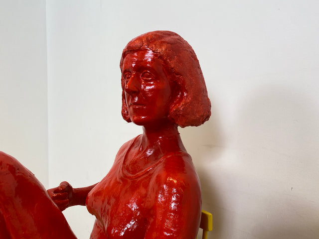 WMK Art # 1/2 Moderne Gipskunst in Lebensgröße - 2 ausdrucksstarke Skulpturen mit Charakter zwischen Pop und Nachdenklichkeit # Statuen Gibsfigur Kunstobjekt Kunstwerk Kunst Loft Dekoration Menschen