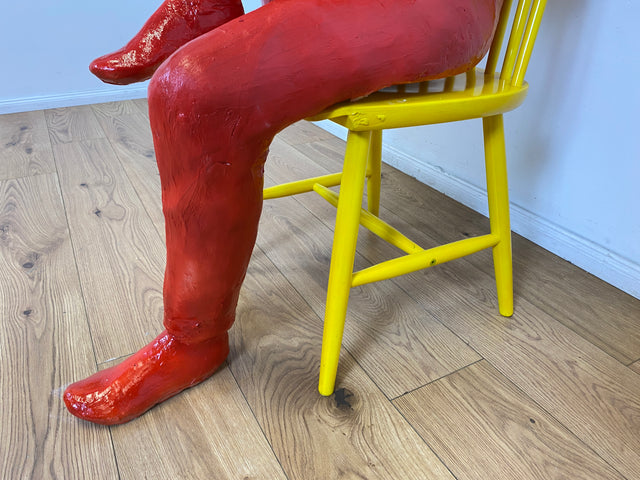 WMK Art # 1/2 Moderne Gipskunst in Lebensgröße - 2 ausdrucksstarke Skulpturen mit Charakter zwischen Pop und Nachdenklichkeit # Statuen Gibsfigur Kunstobjekt Kunstwerk Kunst Loft Dekoration Menschen