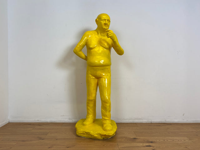 WMK Art # 1/2 Moderne Gipskunst in Lebensgröße - 2 ausdrucksstarke Skulpturen mit Charakter zwischen Pop und Nachdenklichkeit # Statuen Gibsfigur Kunstobjekt Kunstwerk Kunst Loft Dekoration Menschen