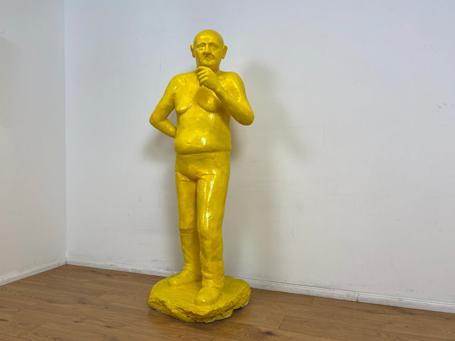 WMK Art # 1/2 Moderne Gipskunst in Lebensgröße - 2 ausdrucksstarke Skulpturen mit Charakter zwischen Pop und Nachdenklichkeit # Statuen Gibsfigur Kunstobjekt Kunstwerk Kunst Loft Dekoration Menschen