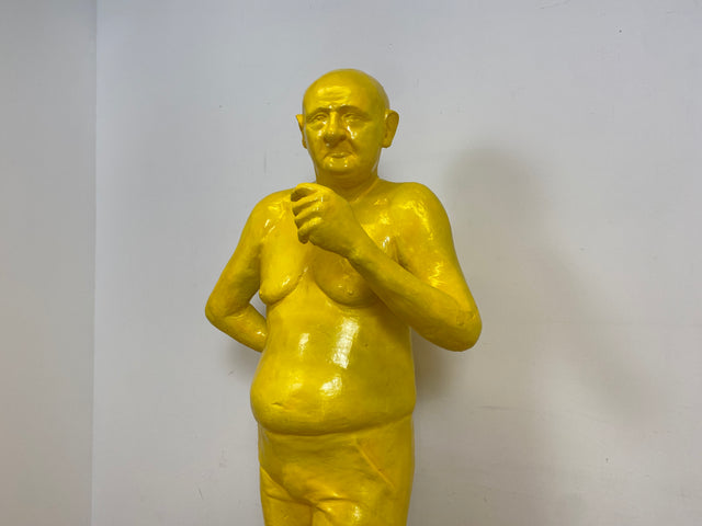 WMK Art # 1/2 Moderne Gipskunst in Lebensgröße - 2 ausdrucksstarke Skulpturen mit Charakter zwischen Pop und Nachdenklichkeit # Statuen Gibsfigur Kunstobjekt Kunstwerk Kunst Loft Dekoration Menschen