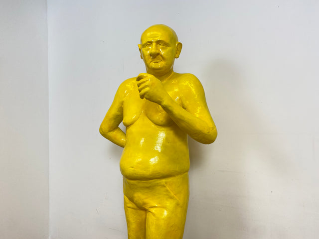 WMK Art # 1/2 Moderne Gipskunst in Lebensgröße - 2 ausdrucksstarke Skulpturen mit Charakter zwischen Pop und Nachdenklichkeit # Statuen Gibsfigur Kunstobjekt Kunstwerk Kunst Loft Dekoration Menschen