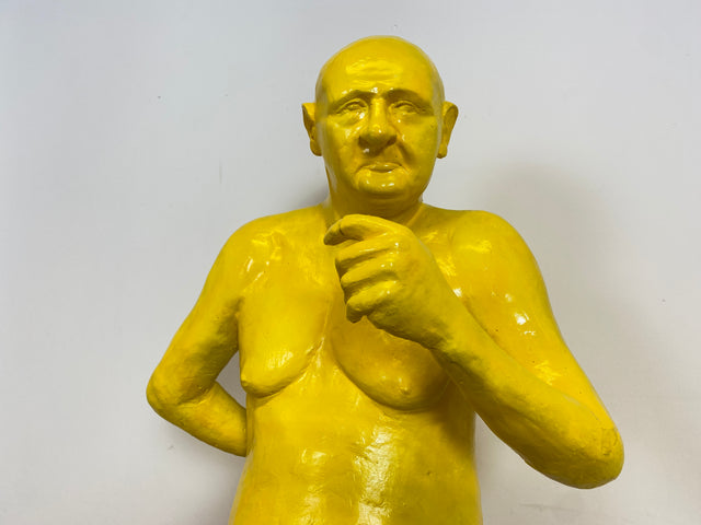 WMK Art # 1/2 Moderne Gipskunst in Lebensgröße - 2 ausdrucksstarke Skulpturen mit Charakter zwischen Pop und Nachdenklichkeit # Statuen Gibsfigur Kunstobjekt Kunstwerk Kunst Loft Dekoration Menschen