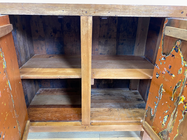Boatwood by WMK I Einzigartiges nachhaltiges Sideboard aus altem Bootsholz, ein handgefertigtes Unikat aus massivem Teakholz I Kommode Schrank TV-Lowboard Anrichte Schuhkommode Schuhschrank Bootsmöbel
