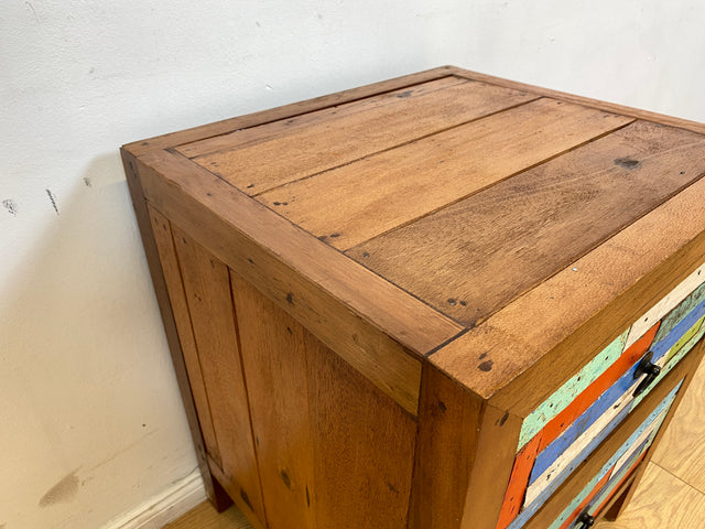 Boatwood by WMK I 1/5 Schöner & nachhaltiger Nachtisch mit Schubladen I handmade Unikat aus altem Bootsholz I Teakholz massiv I Nachtschrank Nachkommode Nachtschränkchen Kommode Berlin Rostock München