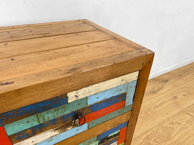 Boatwood by WMK I 1/5 Schöner & nachhaltiger Nachtisch mit Schubladen I handmade Unikat aus altem Bootsholz I Teakholz massiv I Nachtschrank Nachkommode Nachtschränkchen Kommode Berlin Rostock München