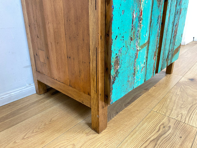 Boatwood by WMK I Besonders schöne & nachhaltige Kommode aus altem Bootsholz, ein handgefertigtes Unikat aus massivem Teakholz I Schrank Sideboard Anrichte Wäschekommode Küchenschrank Dresser Cabinet