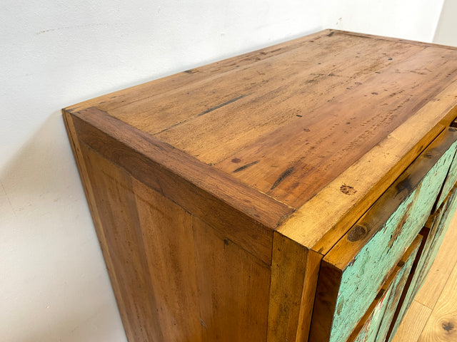 Boatwood by WMK I Besonders schöne & nachhaltige Kommode aus altem Bootsholz, ein handgefertigtes Unikat aus massivem Teakholz I Schrank Sideboard Anrichte Wäschekommode Küchenschrank Dresser Cabinet