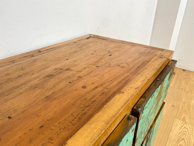 Boatwood by WMK I Besonders schöne & nachhaltige Kommode aus altem Bootsholz, ein handgefertigtes Unikat aus massivem Teakholz I Schrank Sideboard Anrichte Wäschekommode Küchenschrank Dresser Cabinet