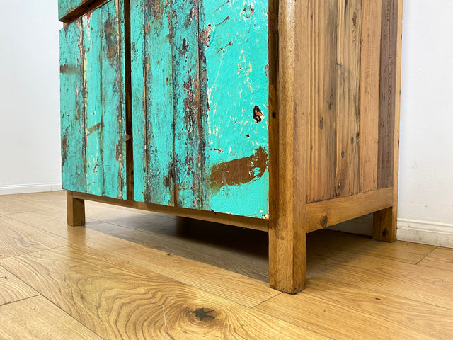 Boatwood by WMK I Besonders schöne & nachhaltige Kommode aus altem Bootsholz, ein handgefertigtes Unikat aus massivem Teakholz I Schrank Sideboard Anrichte Wäschekommode Küchenschrank Dresser Cabinet