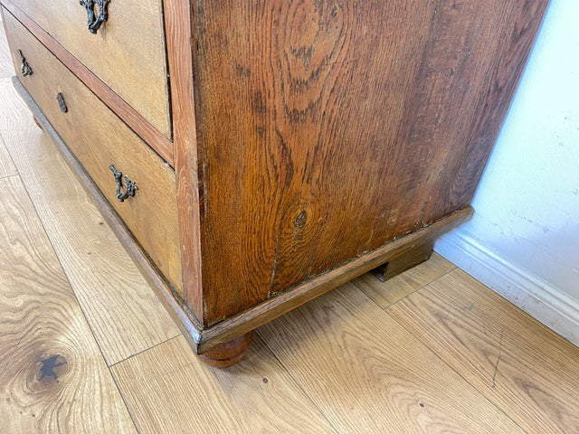 WMK I Imposante nordische antike Kommode aus massiver Eiche mit Schubladen & Messinggriffen I Bauernkommode Wäschekommode Schubladenkommode Wickelkommode Schrank Anrichte Cabinet Chest Vintage Berlin