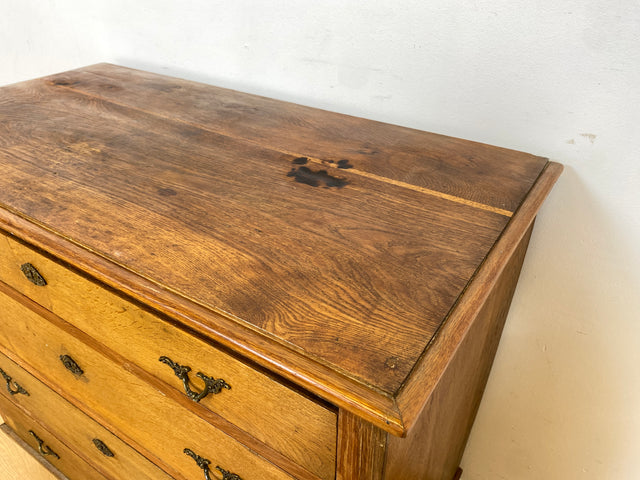 WMK I Imposante nordische antike Kommode aus massiver Eiche mit Schubladen & Messinggriffen I Bauernkommode Wäschekommode Schubladenkommode Wickelkommode Schrank Anrichte Cabinet Chest Vintage Berlin