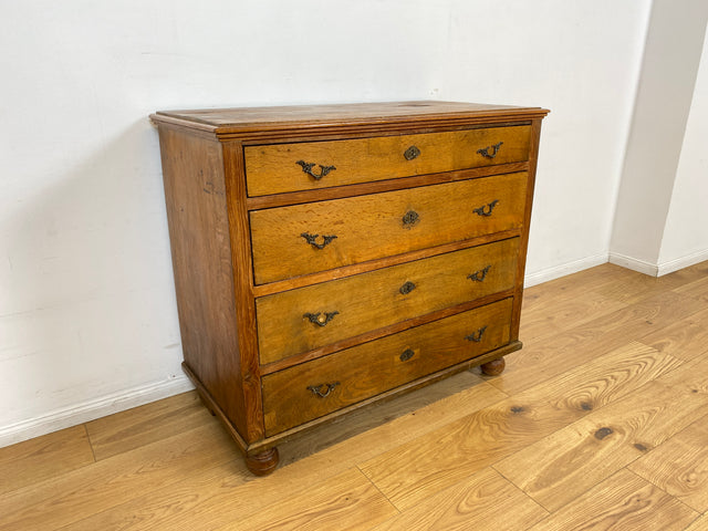 WMK I Imposante nordische antike Kommode aus massiver Eiche mit Schubladen & Messinggriffen I Bauernkommode Wäschekommode Schubladenkommode Wickelkommode Schrank Anrichte Cabinet Chest Vintage Berlin