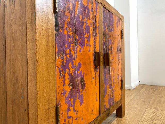 Boatwood by WMK # Freundliche & nachhaltige Kommode aus altem Bootsholz, ein handgefertigtes Unikat aus massivem Teakholz # Schrank Sideboard Anrichte Wäschekommode Wickelkommode Schuhschrank Cabinet