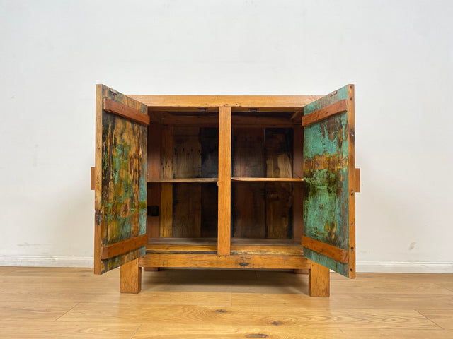 Boatwood by WMK # Freundliche & nachhaltige Kommode aus altem Bootsholz, ein handgefertigtes Unikat aus massivem Teakholz # Schrank Sideboard Anrichte Wäschekommode Wickelkommode Schuhschrank Cabinet