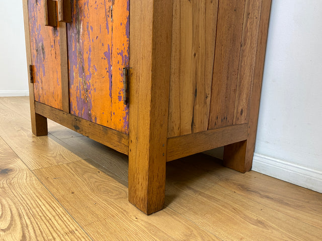 Boatwood by WMK # Freundliche & nachhaltige Kommode aus altem Bootsholz, ein handgefertigtes Unikat aus massivem Teakholz # Schrank Sideboard Anrichte Wäschekommode Wickelkommode Schuhschrank Cabinet