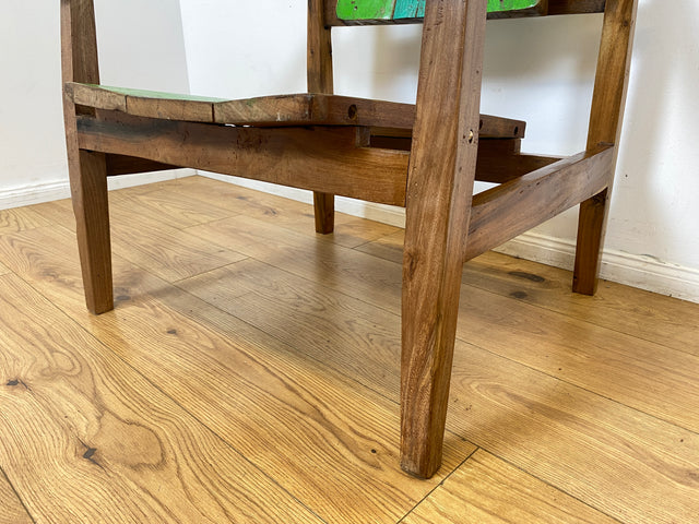 Boatwood by WMK I 1/3 Nachhaltiger handgefertigter Armlehnsessel aus altem Bootsholz in Originalfarben I Sessel Lesesessel Holzsessel Gartensessel Gartenmöbel Balkonmöbel Treibholz Berlin Bayern NRW