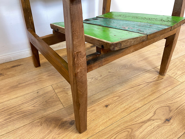 Boatwood by WMK I 1/3 Nachhaltiger handgefertigter Armlehnsessel aus altem Bootsholz in Originalfarben I Sessel Lesesessel Holzsessel Gartensessel Gartenmöbel Balkonmöbel Treibholz Berlin Bayern NRW