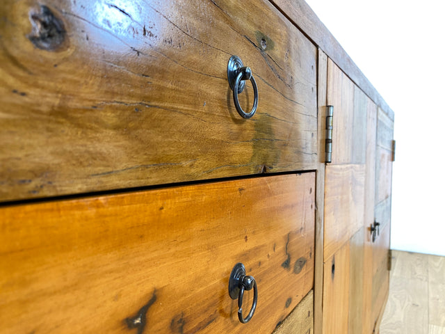 Boatwood by WMK I Nachhaltiges Sideboard aus altem Bootsholz mit Schubladen I handgefertigtes Unikat I Teakholz massiv I Schrank Wäschekommode Kommode Anrichte TV Lowboard Bootsmöbel Teak Berlin Köln