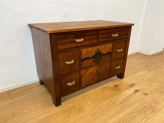 WMK I Nordische antike Kommode aus vollem Holz mit Schubladen & Originalgriffen I Schrank Anrichte Schubladenkommode Wäschekommode Sideboard Wickelkommode Jugendstil Art Deco Vintage Berlin Hof Trier